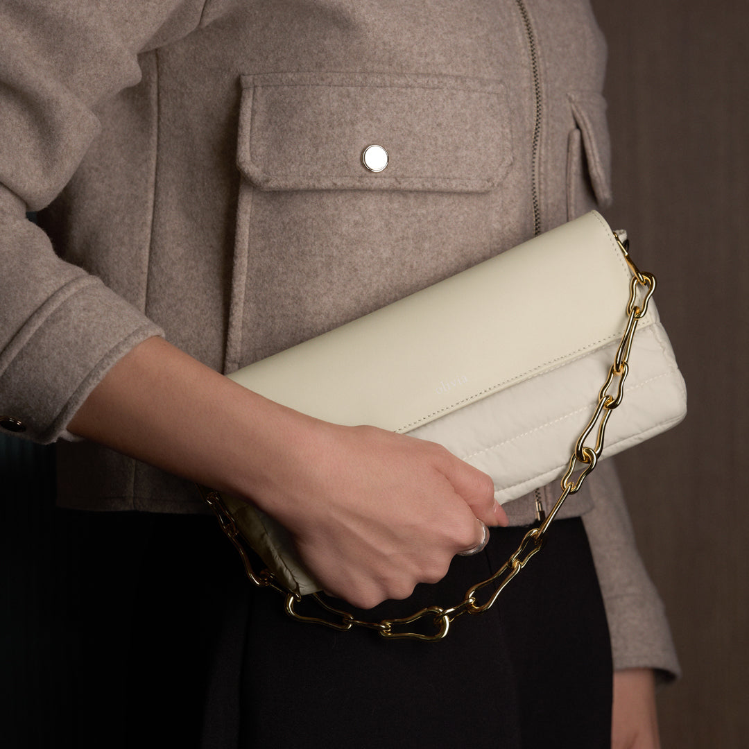 Quilted Puffy Leather Pouch